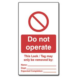 ASEC Double Sided Lockout Tagout Tags `Do Not Operate`