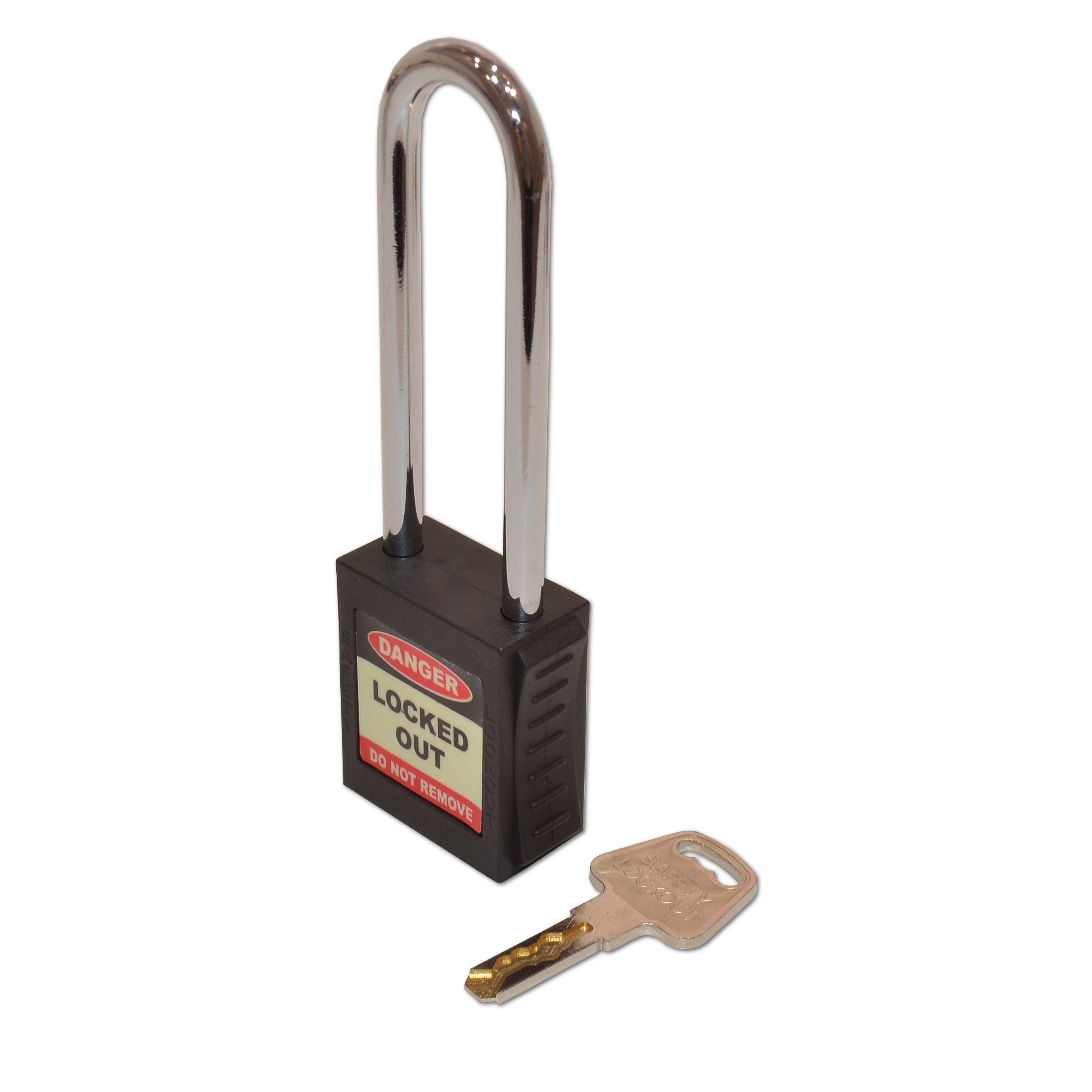 ASEC Safety Lockout Tagout Padlock Long Shackle - Red